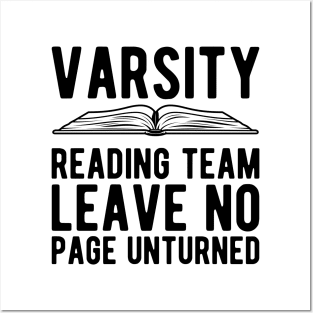 Reader - Varsity reading team leave no page unturned Posters and Art